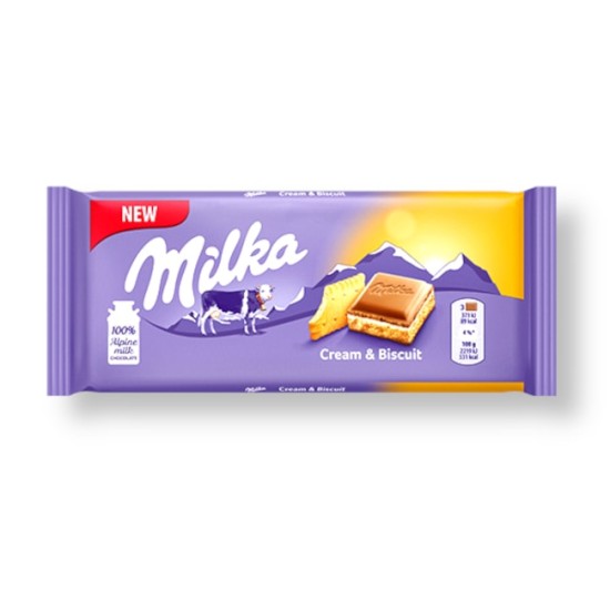 Milka Cream & Biscuit Bar 100g