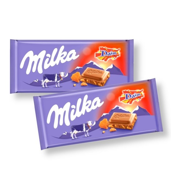 Milka Daim Chocolate Bar 100g 2 For £150