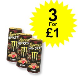 Monster Espresso Triple Shot 250ml Cans - 3 For £1