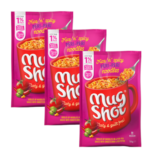 Mugshot Noodles Sachet (Single) Peri Peri 56g 3 For £1