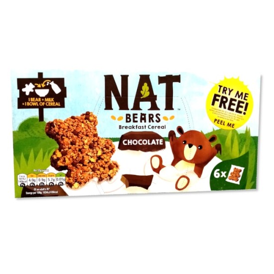 Nat Bears Chocolate Breakfast Cereal 6pk