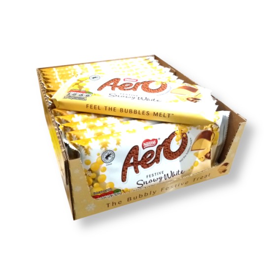Nestle Aero Snowy White Chocolate Festive Block 15 x 90g - CASE PRICE