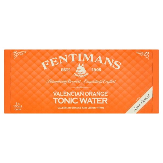 Fentimans Valencian Orange Tonic Water CASE of 8 x 150ml Cans