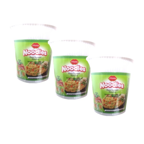 Pran Vegetable Flavour Easy Instant Noodle Pots 60g - 3 For £1.20