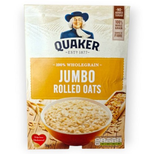 Quaker 100% Wholegrain Jumbo Rolled Oats 1kg