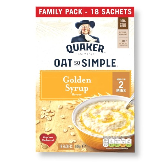 Quaker Oat So Simple Golden Syrup Flavour Porridge 18pk Sachet 