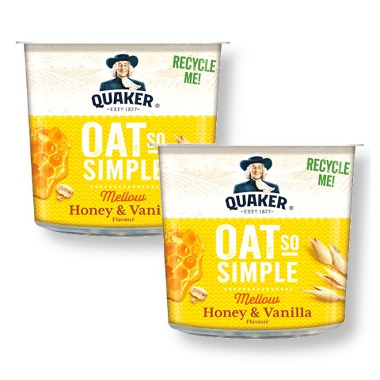 Quaker Oat So Simple Mellow Honey & Vanilla Flavour Oat Cereal 57g - 2 For £1