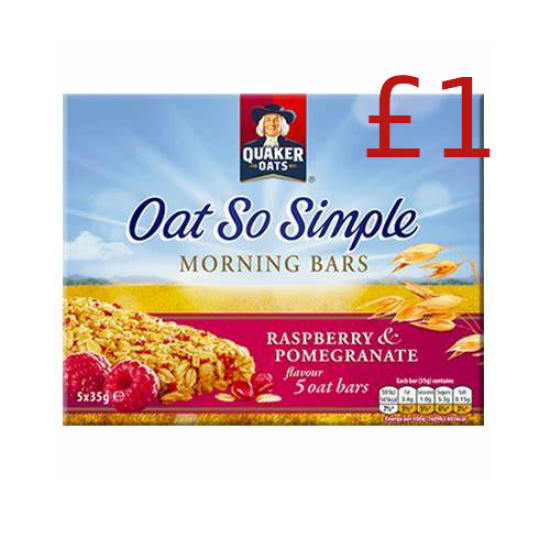 Quaker Oats So Simple Morning Bars Raspberry & Pomegranate 175g