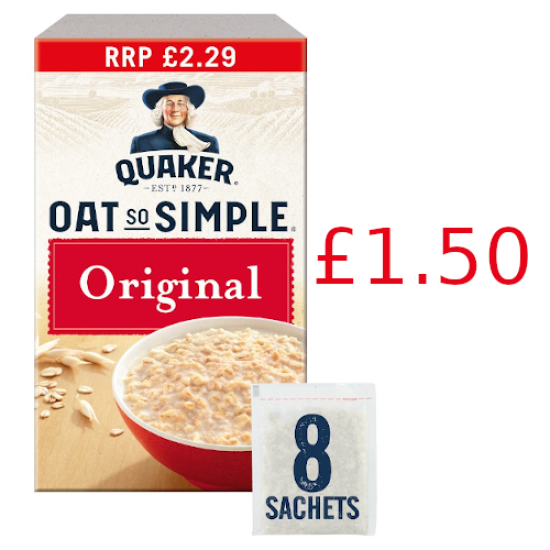 Quaker Oats Original Porridge 216g (8 pack) £1.50