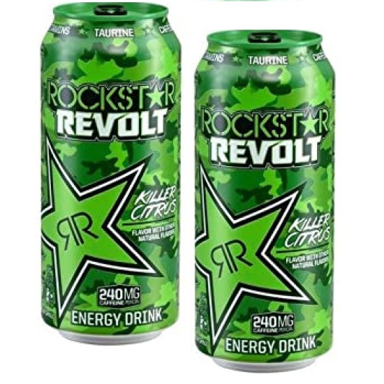 Rockstar Revolt Energy Drink 550ml Can - 2 For £1