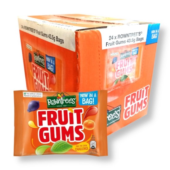 Rowntrees Fruit Gums 43.5g x 24 - CASE PRICE