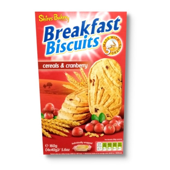 Shires Bakery Breakfast Biscuits Cereals & Cranberry 4pk