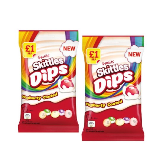 Fruits Skittles Dips Yogurty Coated 95g - 2 For £1