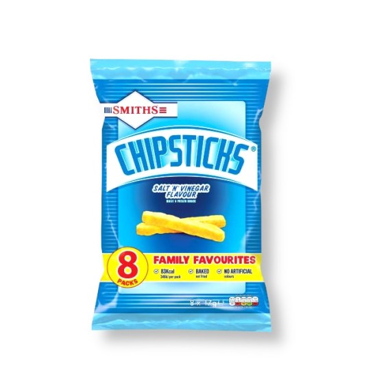 Smiths Chipsticks Salt & Vinegar Flavour Snack 8x17g Pack