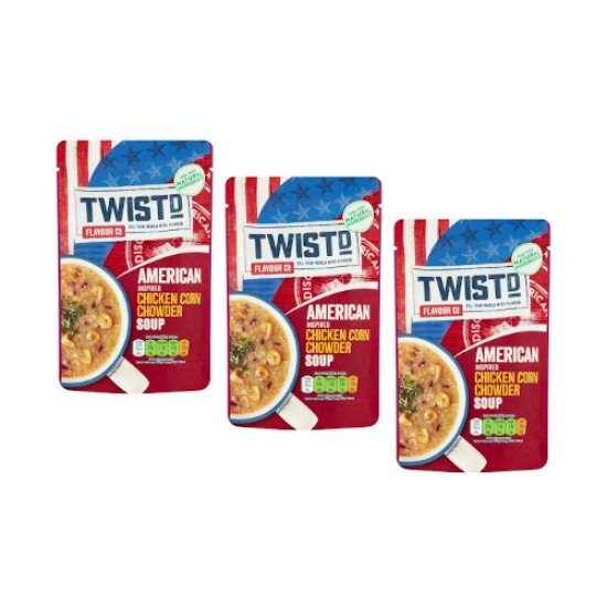 Twistd America Inspired Chicken Corn Chowder Soup 100g - 3 For £1