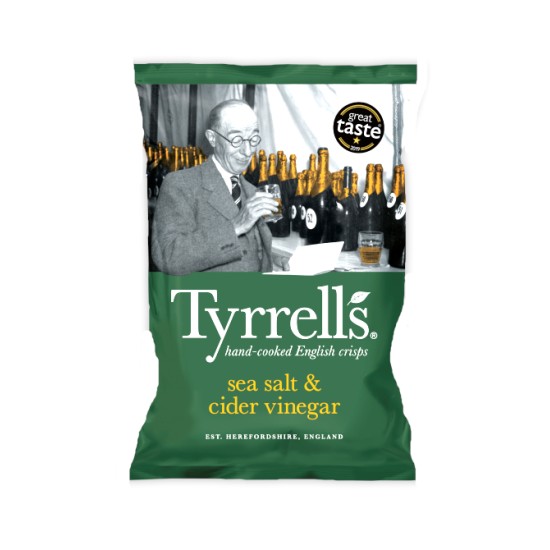 Tyrrells Sea Salt & Cider Vinegar Crisps 40g - 5 For £1