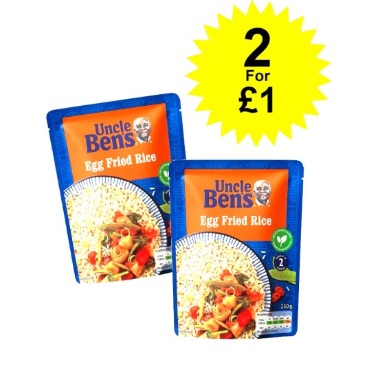 Uncle Bens Egg Fried Rice 250g - 2 For £1
