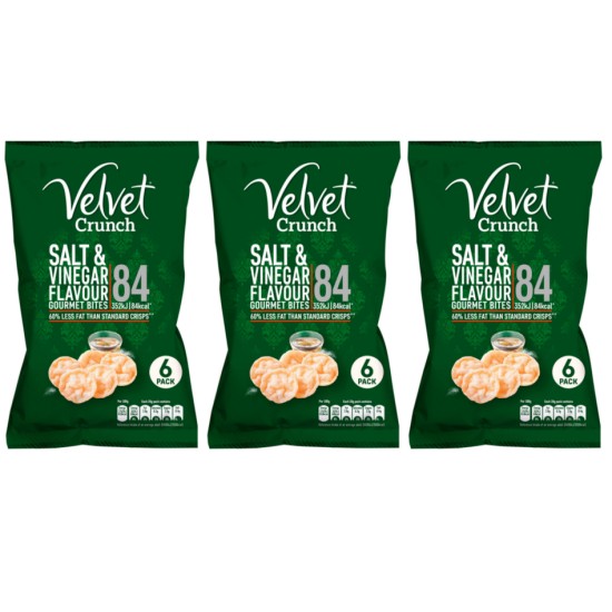 Velvet Crunch Salt & Vinegar Gourmet Bites 5x20g - 3 For £1