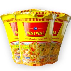 Wai Wai Chicken Flavour Instant Noodles Pot 65g - 3 For £1