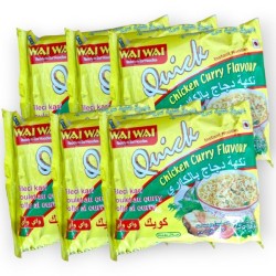 Wai Wai Quick Chicken Curry Flavour Instant Noodles 75g - 6 For £1