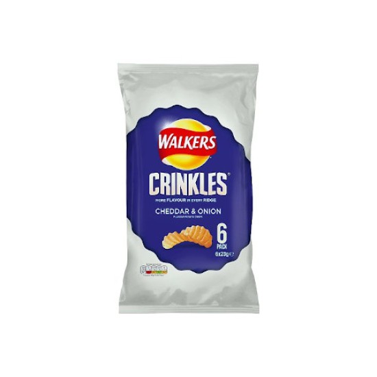 Walkers Cheddar & Onion Crinkles 6pk Crisps