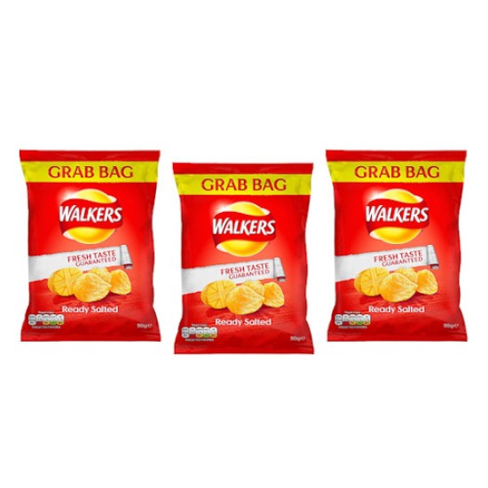 Walkers Ready Salted Crisps Grab Bags 50g - 3 For £1