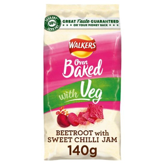 Walkers Oven Baked with Veg Beetroot Sweet Chilli Jam Flavour Crisps 140g
