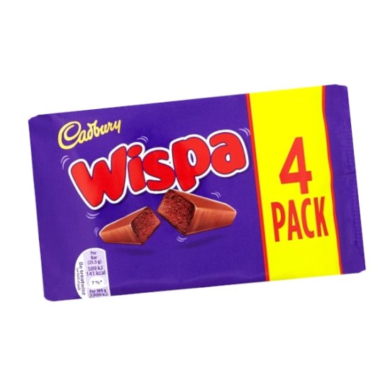Cadbury Wispa Chocolate Bar 4 pk